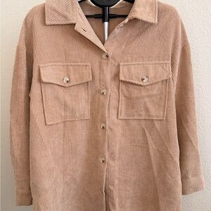 Tan Button Down Corduroy Shirt
